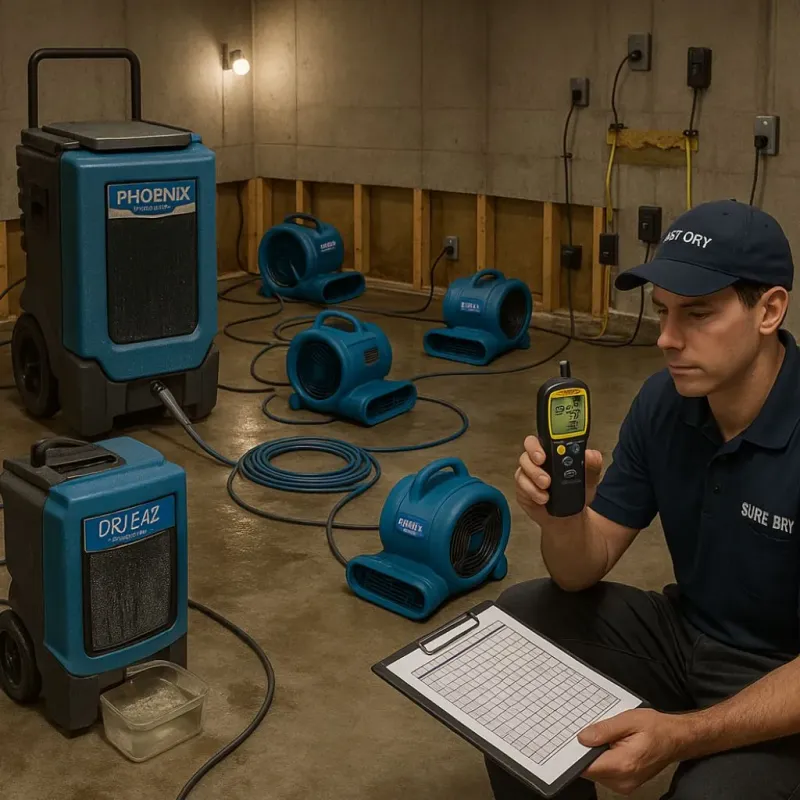 Structural Drying and Dehumidification process in Lucerne Valley, CA